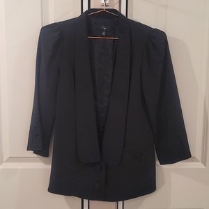 Aqua black light weight tuxedo look blazer jacket